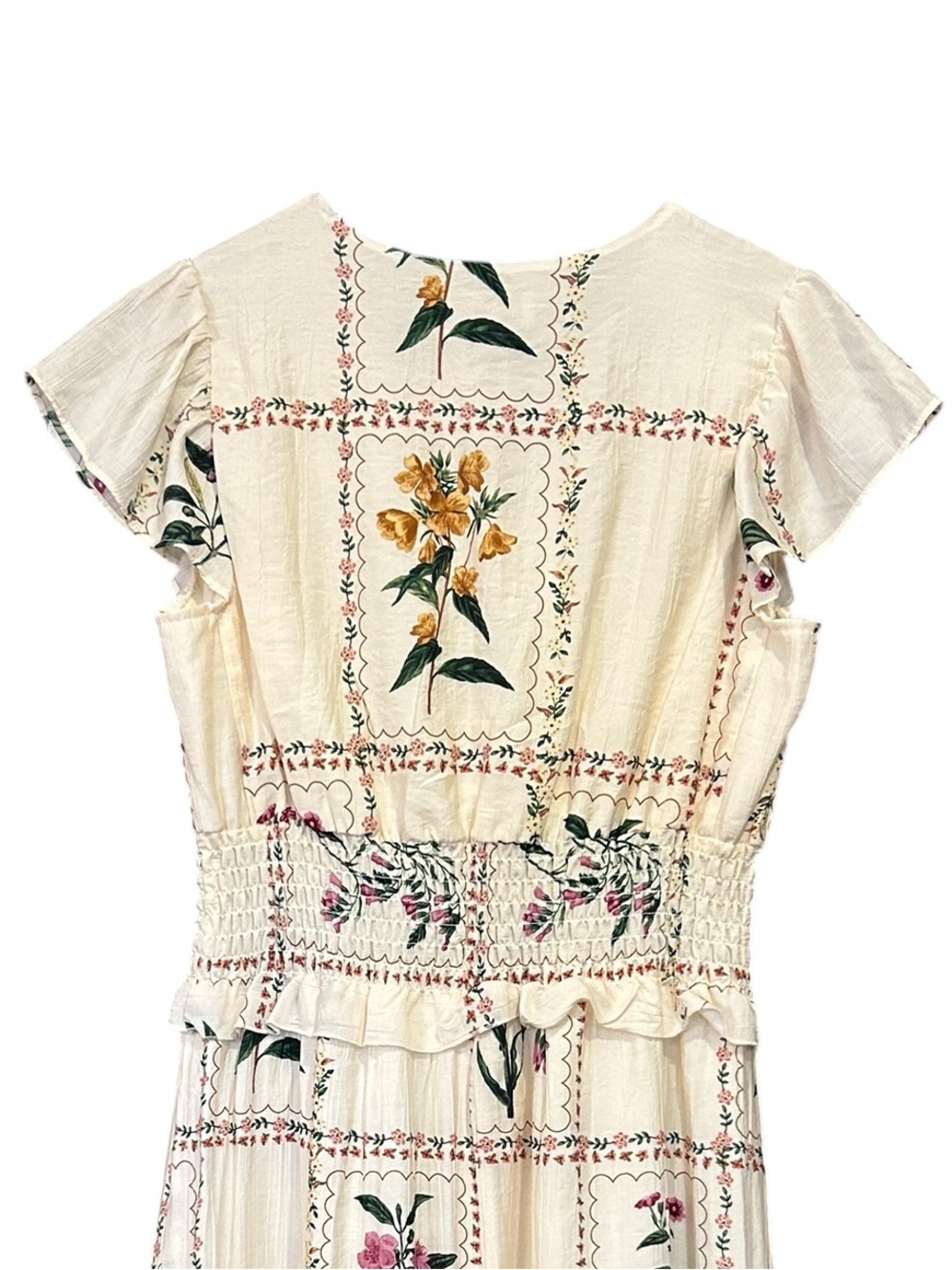 Stitch by Chenault Cream Floral Midi Dress Size Medium NWT - Picture 7 of 9